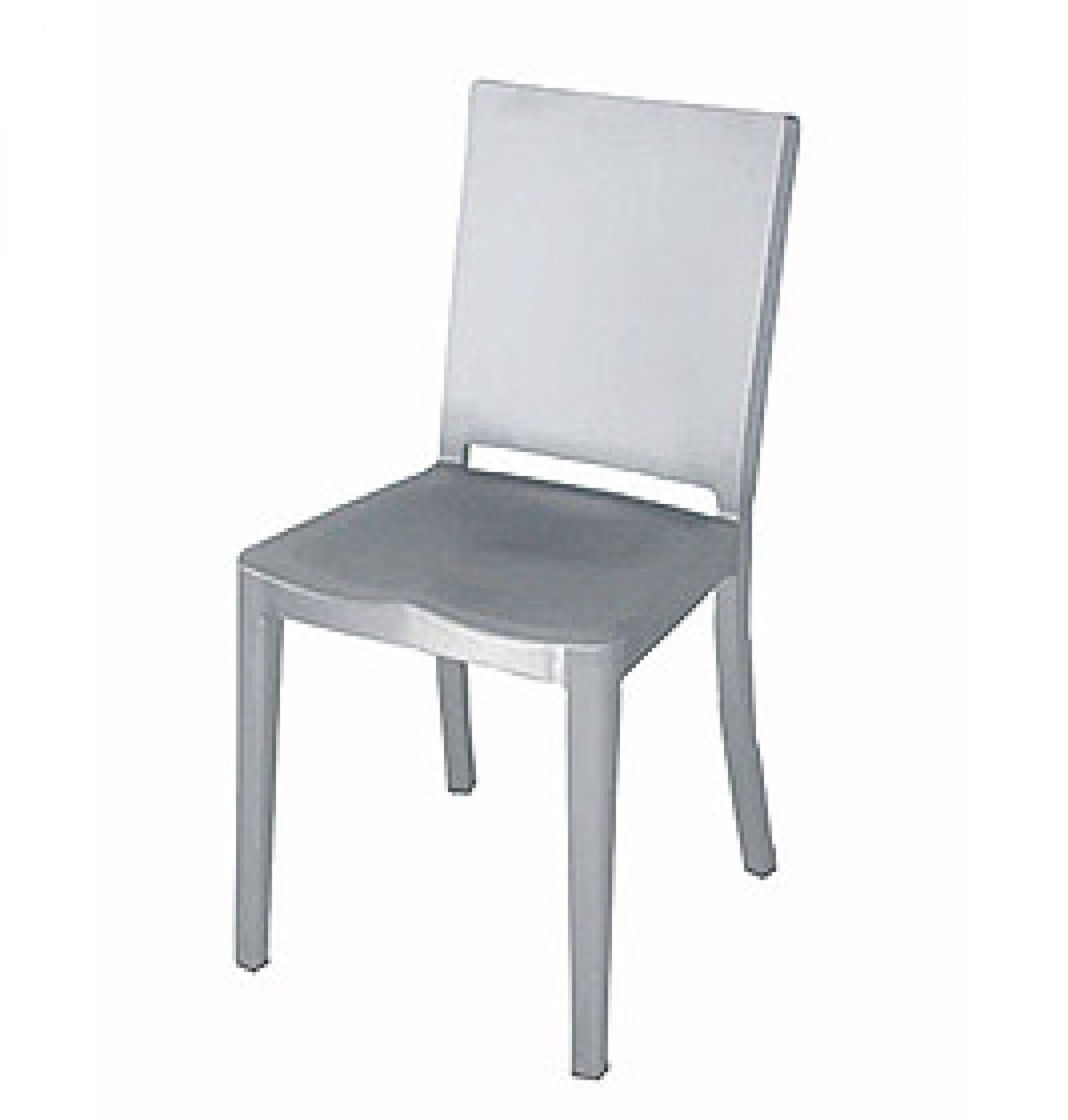 Silberner Hudson Stuhl von Emeco: Moderner Metallstuhl für Esszimmer und Büro.
